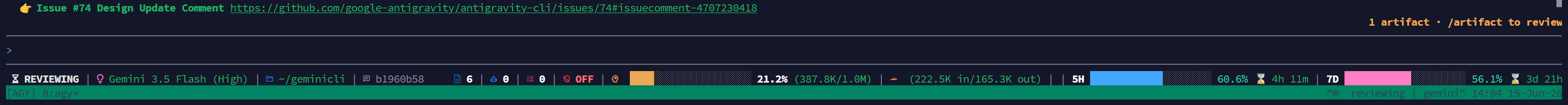 Antigravity CLI Statusline Wide Layout